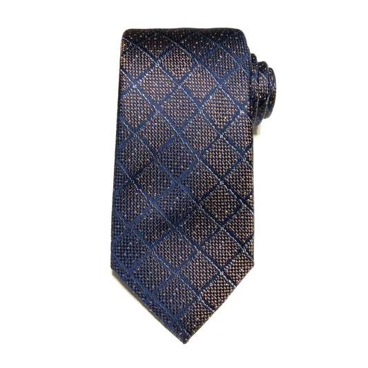Navy Pattern Silk Tie